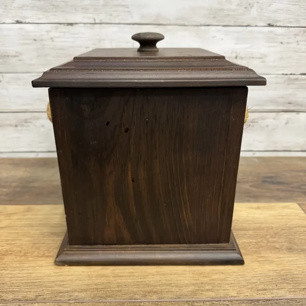 Pfaltzgraff Village Wood Ice Bucket Wood Plastic Insert Vintage